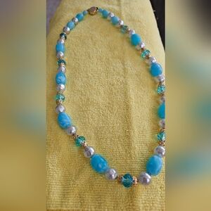 Western Germany Beaded and Pearls  Necklace